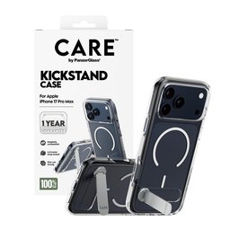 كفر شفاف مزوّد بقاعدة تثبيت (Kickstand) مع دعم MagSafe للايفون 17برو ماكس CARE by PanzerGlass® Feature Case Transparent w. Kickstand & MagSafe iPhone 17 Pro Max