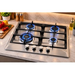 طباخ غاز بلت إن إمبليوم 4 شعلات  ستانلس ستيل  60 سم Embleme  Built-in Gas Hob  Stainless Steel