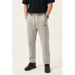 بنطلون جينز رجالي بقصة مريحة Baggy 30073 - لون حجري Men's Relaxed Fit Baggy Jeans 30073 - Stone Wash