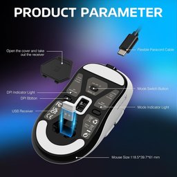 ماوس ألعاب أتاك شارك X3 فائق الخفة، لاسلكي ثلاثي الاتصال وقابل للشحن ATTACK SHARK X3 Ultra-Lightweight Tri-Mode Wireless Gaming Mouse