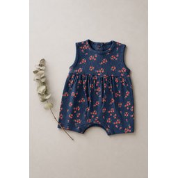 سالوبيت أطفال بنقشة - كحلي (0-3 سنوات) Patterned Baby Romper - Navy Blue (0-3 Years)