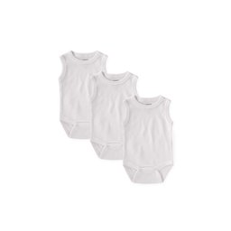 طقم بودي سوت أطفال بدون أكمام (3 قطع) - أبيض Sleeveless Baby Bodysuit Set (3-Pack) - White