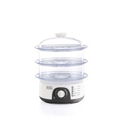 جهاز طبخ بالبخار من بلاك+ديكر HS6000-B5 قوة 775 واط باللون الابيض والفضي Black&Decker HS6000-B5 FOOD STEAMER 775W silver/ White