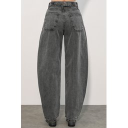 6689 بنطلون جينز نسائي بخصر عالٍ وقصة باجي - أنثراسيت 6689 Women's High-Waist Baggy Jeans - Anthracite