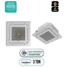 سبلت هايسنس كاسيت سقفي سعة 3 طن مع تقنية Inverter وتوزيع الهواء بكفاءة Hisense 3 Ton Ceiling Cassette Air Conditioner with Inverter Technology and Efficient Air Distribution