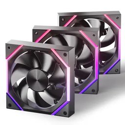 طقم مراوح آسيا هورس NYOTA ARGB بتصميم Reverse – أسود، 3 مراوح قياس 120 ملم AsiaHorse NYOTA ARGB 120mm Fan 3-Pack Reverse Black