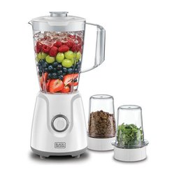 خلاط كهربائي من بلاك+ديكر BX4000-B5 مع مطحنة ومفرمة 400واط باللون الابيض Black&Decker BX4000-B5 Blender With Grinder &Chopper 400W white