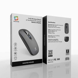 ماوس لاسلكي ماستر قابل للشحن بتردد 2.4 جيجاهرتز وبلوتوث ونقرات صامتة Master Wireless Charging Mouse 2.4G & Bluetooth Silent Click 1600 DPI
