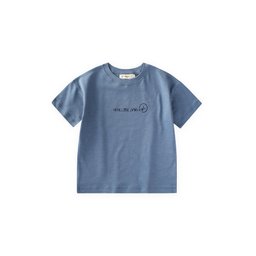 تيشيرت أطفال بطبعة شعار - نيلي (2-10 سنوات) Kids' Slogan Print T-Shirt - Indigo (2-10 Years)