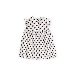 فستان بناتي منقط أبيض (2-12 سنة) Girls' Polka Dot Dress White (2-12 Years)