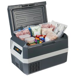 ثلاجة تخييم محمولة هاوسبيرغ Hausberg بسعة 28 لتر – رمادي وأسود Hausberg HB-G060 Portable Camping Refrigerator - 28 Liters - Gray and Black