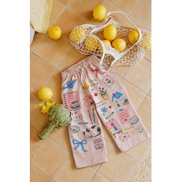 بنطلون أطفال مطبوع من 2-7 سنوات - لون رملي Printed Kids' Trousers 2-7 Years - Sand
