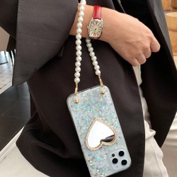 كفر لاجهزة ايفون Glitter iPhone Case with Makeup Heart Mirror