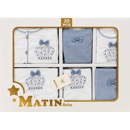 طقم ملابس ومستلزمات مواليد حديثي الولادة من متين بيبي (20 قطعة) MATIN Baby Newborn Clothing & Accessories Gift Set (20 PCS)