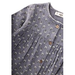 فستان موسلين بناتي منقوش 8-12 سنة - رمادي دخاني Patterned Muslin Dress for Girls 8-12 Years - Smoky Grey