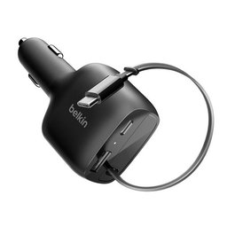 بوست جارج شاحن سيارة بقدرة ٧٥ واط مع كابل يو إس بي-سي قابل للسحب BoostCharge Retractable Car Charger 75W