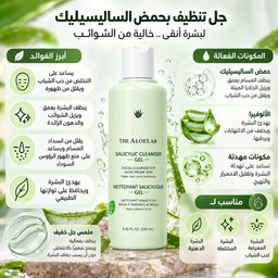 ذا ألو لاب جل تنظيف الوجه بحمض الساليسيليك للبشرة الدهنية والمعرضة لحب الشباب The AloeLab Salicylic Cleanser Gel