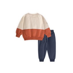 طقم سويت شيرت Garnili خفيف للأطفال 8-12 سنة - بيج وكحلي Garnili Sweatshirt Thin Seasonal Set for Kids 8-12 Years - Ecru Navy