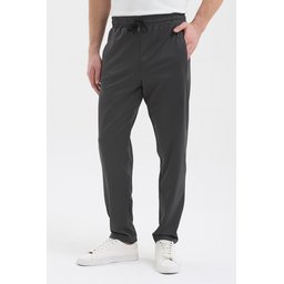 بنطال رياضي رجالي جوغر أنثراسيت بجيوب بسحاب وخصر مطاطي وقصة مستقيمة Men's Anthracite Jogger Sweatpants with Zipper Pockets, Elastic Waist, and Straight Leg