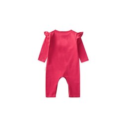 تولوم أطفال مخطط ومطرز - فوشيا (0-3 سنوات) Striped Embroidered Baby Romper - Fuchsia (0-3 Years)
