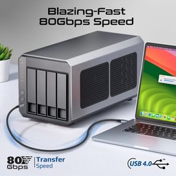 كابل بروميت يو اس بي 4 فائق السرعة 80 جيجابت في الثانية مع دعم طاقة 240 واط - 1.2 متر Promate PowerBolt5-80G High-Speed 80Gbps USB4™ Cable with 240W PD (1.2M)
