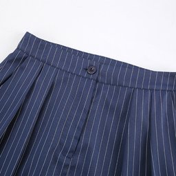 بنطال كحلي مقلم واسع الساق Wide leg pant