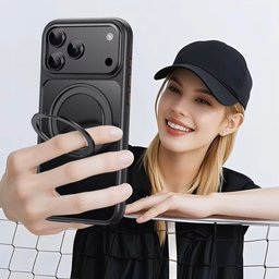 كفر آيفون 18 برو ماكس أكريليك ثلجي مع ماك سيف ومسند دوّار وميزة التحكم بالكاميرا iPhone 18 Pro Max Frosted Acrylic Case with MagSafe 360° Rotating