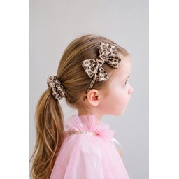 Taç Fiyoklu Lastikli Toka Seti - نقشة الفهد Taç Bow Elastic Hair Tie Set - Leopard Print