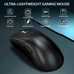 ماوس ألعاب أتاك شارك R1 فائق الخفة، لاسلكي ثلاثي الاتصال وقابل للشحن ATTACK SHARK R1 Tri-Mode Ultra-Lightweight Wireless Gaming Mouse