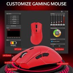 ماوس ألعاب أتاك شارك R1 فائق الخفة، لاسلكي ثلاثي الاتصال وقابل للشحن ATTACK SHARK R1 Tri-Mode Ultra-Lightweight Wireless Gaming Mouse