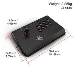 أركيد فايت ستيك كانبا تايتان الاحترافي بمكونات سانوا اليابانية لبلايستيشن 5 Qanba Titan Arcade Fight Stick
