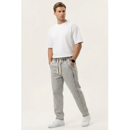 بنطلون جينز رجالي بقصة مريحة Baggy 30076 - لون حجر Men's Relaxed Fit Baggy Jean Pants 30076 - Stone Color