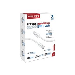 كابل شحن بروميت تايب سي إلى لايتنينج إيكولاين بقدرة 27 واط من النسيج المجدول - 1.2 متر Promate EcoLine-Ci120 Super-Fast 27W Power Delivery USB-C to Lightning Cable (1.2M)