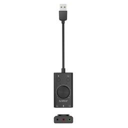 كارت صوت خارجي يو إس بي من أوريكو مع التحكم في الصوت ومنافذ ميكروفون وسماعة ORICO External USB Sound Card Adapter with Volume Control, Mic & Headphone Ports
