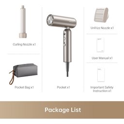دريمي مجفف شعر Pocket عالي السرعة - ذهبي Dreame Pocket High-Speed ​​Hair Dryer - Gold
