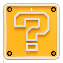 مصباح نيون LED على شكل صندوق علامة الاستفهام من سوبر ماريو Super Mario Question Block LED Neon Light