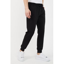 بنطلون رياضي رجالي بقصة مريحة بجيوب - أسود Men's Standard Fit Pocketed Sweatpants - Black