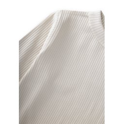 تي شيرت مضلع موسمي للأطفال 2-8 سنوات - بيج فاتح Seasonal Ribbed T-Shirt for Kids 2-8 Years - Light Beige