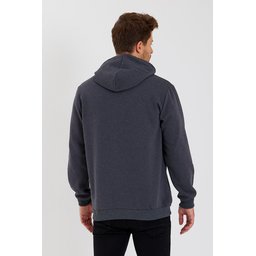 سويت شيرت رجالي بغطاء رأس وجيب كنغر - ANTRASİT Men's Hooded Sweatshirt with Kangaroo Pocket - ANTRASİT