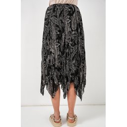 تنورة نسائية شيفون تُل غير متماثلة 8061 - أسود Women's Asymmetrical Tulle Chiffon Skirt 8061 - Black