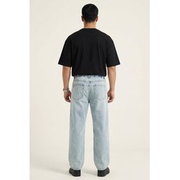 بنطلون جينز رجالي بقصة مريحة Baggy 30075 - أزرق Men's Relaxed Fit Baggy Jeans 30075 - Blue