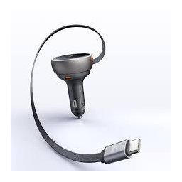7149. شاحن سيارة MC 80 واط مدمج 80 سم كابل قابل للسحب أسود 7149. MC 80W Car Charger Built-in 80cm Retractable Cable black