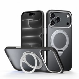 كفر آيفون 18 برو ماكس أكريليك من سيلادا مع ماك سيف ومسند دوّار iPhone 18 Pro Max SULADA Frosted MagSafe 360° Rotating Case