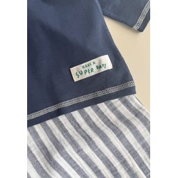 طقم بنطلون بقصة واسعة للأطفال 2-10 سنوات - كحلي Kids' Wide-Leg Trousers Set 2-10 Years - Navy Blue