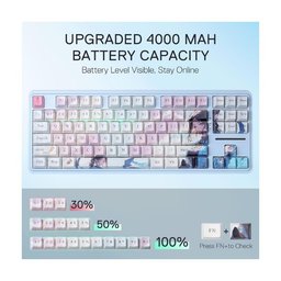 كيبورد ألعاب ميكانيكي ريدراجون أنتونيوم برو K728AK | لاسلكي 3 مودات، TKL 80%، أغطية PBT، مفاتيح Hot-swap، بلويتوث Redragon ANTONIUM PRO K728AK Wireless Mechanical Gaming Keyboard | TKL 80%, PBT Keycaps, Hot-Swap, 2.4GHz, Bluetooth