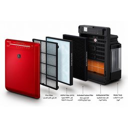 منقّي هواء هيتاشي مع وظيفة الترطيب – أحمر Hitachi Air Purifier with Humidifying Function – Red