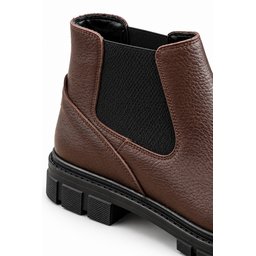 حذاء تشيلسي رجالي Muggo HARD شتوي جلد طبيعي بنعل سميك - بني Muggo HARD Men's Genuine Leather Thick Sole Winter Chelsea Boots - Brown