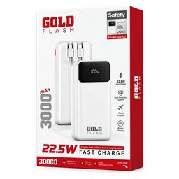 باور بانك جولد فلاش GPF-05 بسعة 30000 مللي أمبير وشحن سريع 22.5 واط Gold Flash GPF-05 30000mAh 22.5W Power Bank