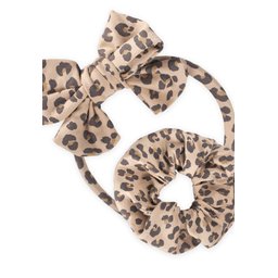 Taç Fiyoklu Lastikli Toka Seti - نقشة الفهد Taç Bow Elastic Hair Tie Set - Leopard Print