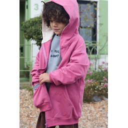 جاكيت بغطاء رأس بسحاب للأطفال 1-14 سنة - فوشي Kids' Hooded Zipper Cardigan 1-14 Years - Fuchsia